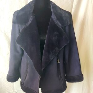Women's Blue Faux Shearling Jacket